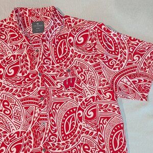 University of Wisconsin Scarlet Biff Camp Design Hawaiian Shirt